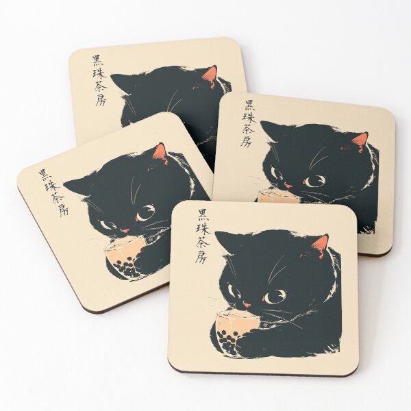 Item preview, Asian Drink Boba Black Cat Japanese Aesthetic designed and sold by mustbewhy.