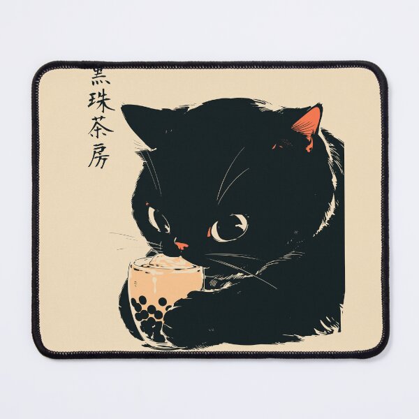 Item preview, Asian Drink Boba Black Cat Japanese Aesthetic designed and sold by mustbewhy.