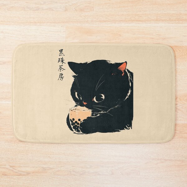Item preview, Asian Drink Boba Black Cat Japanese Aesthetic designed and sold by mustbewhy.