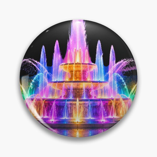 Item preview, Colorful Illuminated Fountain at Twilight designed and sold by MagicCrystal.