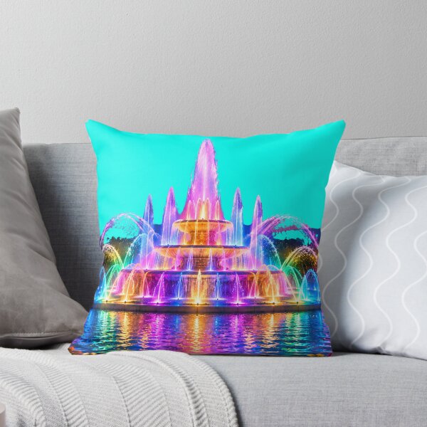 Item preview, Colorful Illuminated Fountain at Twilight designed and sold by MagicCrystal.