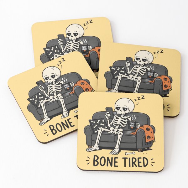 Item preview, Bone Tired Skeleton Scrolling Phone –Funny Lazy Halloween designed and sold by creativerooney.
