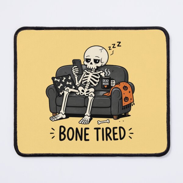 Item preview, Bone Tired Skeleton Scrolling Phone –Funny Lazy Halloween designed and sold by creativerooney.