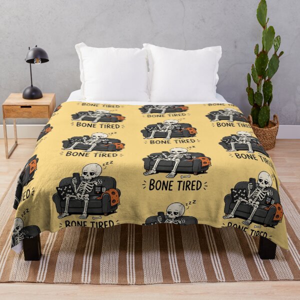Item preview, Bone Tired Skeleton Scrolling Phone –Funny Lazy Halloween designed and sold by creativerooney.