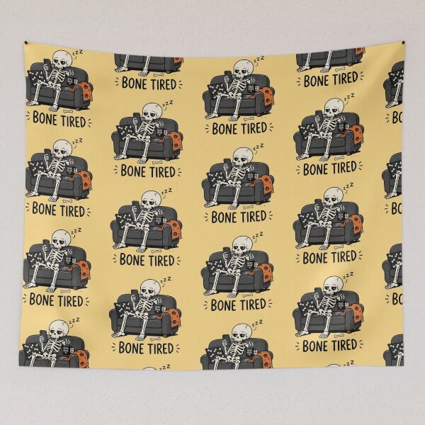 Item preview, Bone Tired Skeleton Scrolling Phone –Funny Lazy Halloween designed and sold by creativerooney.