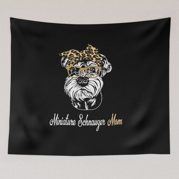 Item preview, Miniature Schnauzer Mom Leopard Bow Dog Lover designed and sold by WilfRedokry-21.