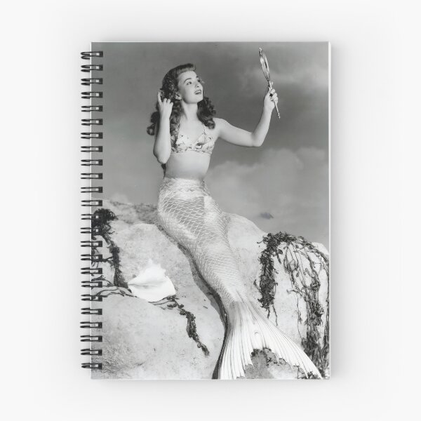 Item preview, Fish tales, Vintage funny Mermaid glamour black and white photographic art print designed and sold by Astrid Arkhangelsky.