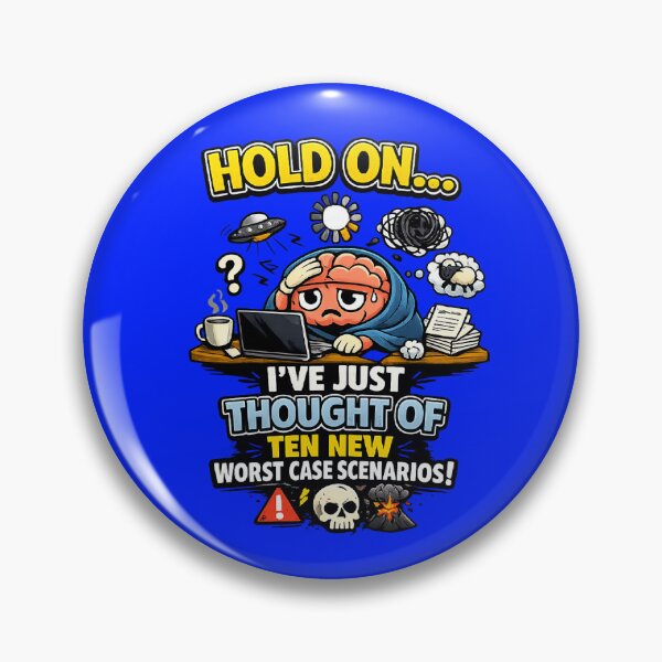 Item preview, Overthinking Brain – Funny Worst‑Case Scenario Cartoon for Anxious Overthinkers designed and sold by stevenwoodcock.