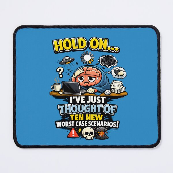 Item preview, Overthinking Brain – Funny Worst‑Case Scenario Cartoon for Anxious Overthinkers designed and sold by stevenwoodcock.