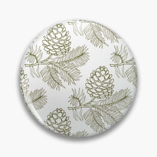 Item preview, White Background Pine Cone and Botanical Leaves Seamless Pattern designed and sold by ​Jyoti Digital Artist.