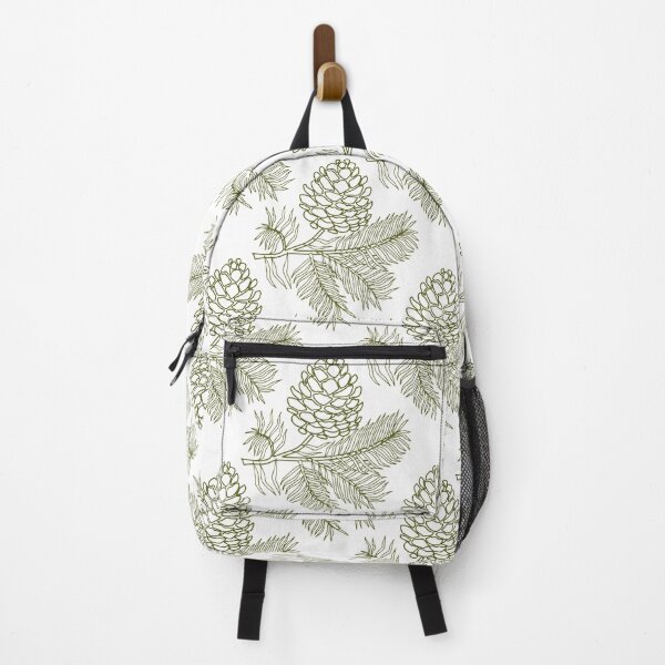 Item preview, White Background Pine Cone and Botanical Leaves Seamless Pattern designed and sold by ​Jyoti Digital Artist.
