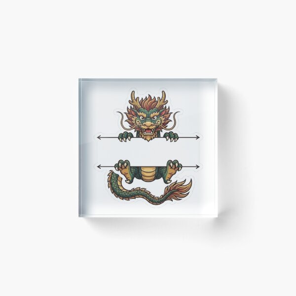 Item preview, Chinese Dragon Split Monogram  designed and sold by PetalsPaws.