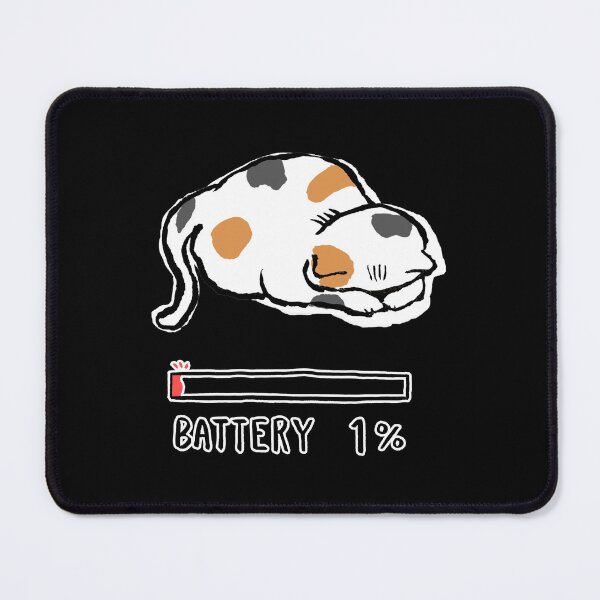 Item preview, Lazy Calico Cat Sleeping Low Battery 1% Funny Internet Meme designed and sold by TarunekoT.