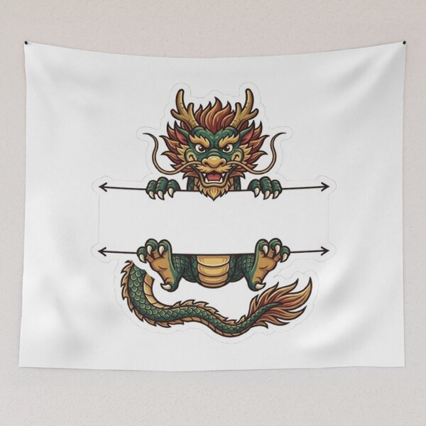 Item preview, Chinese Dragon Split Monogram  designed and sold by PetalsPaws.
