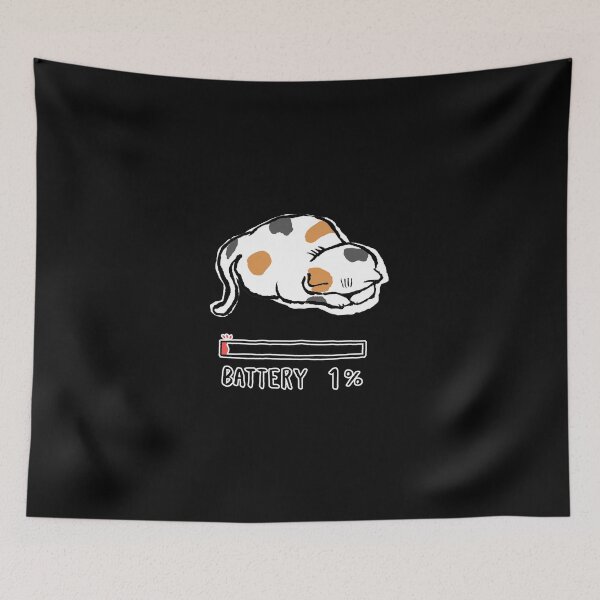 Item preview, Lazy Calico Cat Sleeping Low Battery 1% Funny Internet Meme designed and sold by TarunekoT.