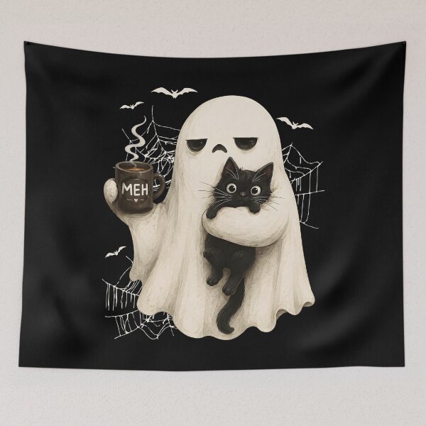 Item preview, Cat - Ghost Cat - Boo-P Ghost Cat - Ghost Cat Halloween - Cute Spooky Ghost - Halloween Black Cat & Ghost designed and sold by Ibrahimott.
