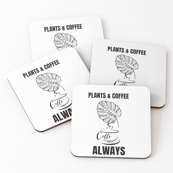 Item preview, Plants and Coffee Always sau Minimalist Coffee & Monstera Line Art designed and sold by CreativeOlga.