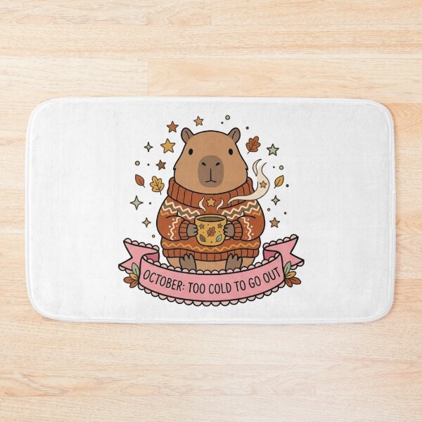 Item preview, October Too Cold To Go Out Cute Capybara Sweater Art designed and sold by Fine-Arts-Lab.