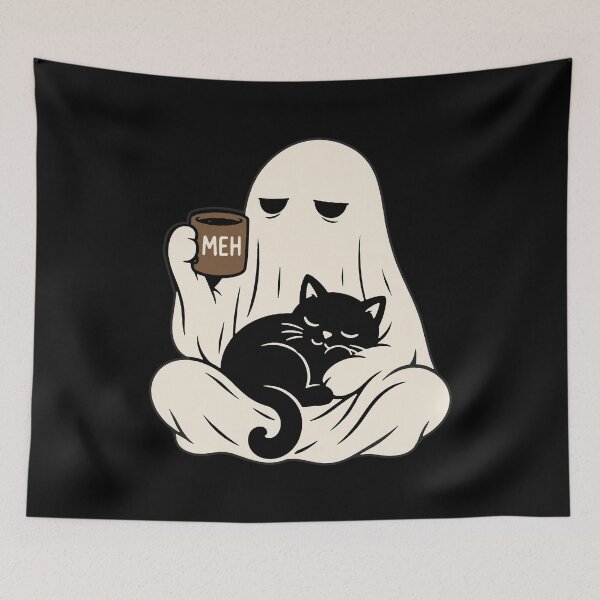 Item preview, Cat - Ghost Cat - Boo-P Ghost Cat - Ghost Cat Halloween - Cute Spooky Ghost - Halloween Black Cat & Ghost designed and sold by Ibrahimott.