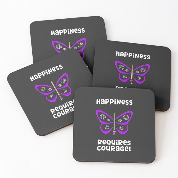 Item preview, Happiness Requires Courage - Quote And Butterfly Art designed and sold by BuenoStudio.