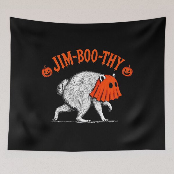 Item preview, Jim-Boo-Thy Ghost Raccoon Halloween Tee designed and sold by Catspeachy.