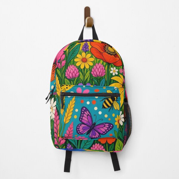 Item preview, Vibrant Pop Folk Art Flower Meadow Wall Art designed and sold by Nexus Space.