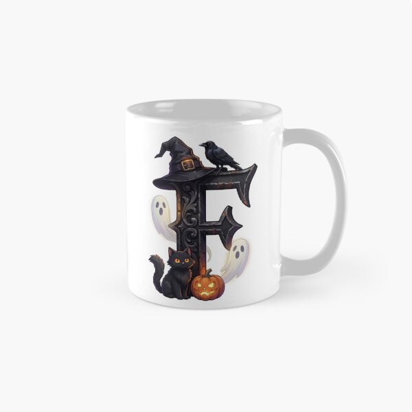 Item preview, Halloween Gothic Letter F Spooky Witch Monogram designed and sold by Mido-artister.