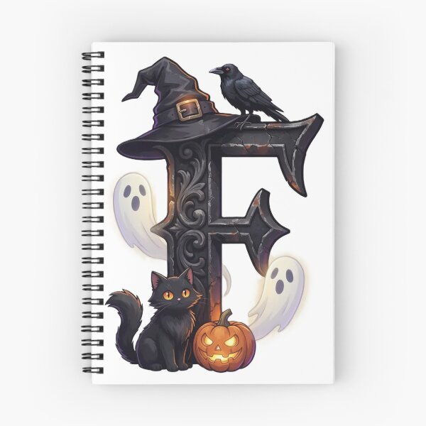 Item preview, Halloween Gothic Letter F Spooky Witch Monogram designed and sold by Mido-artister.