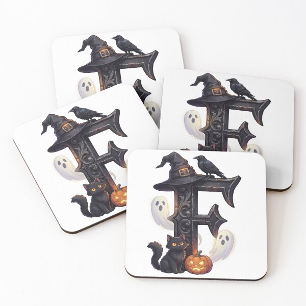 Item preview, Halloween Gothic Letter F Spooky Witch Monogram designed and sold by Mido-artister.
