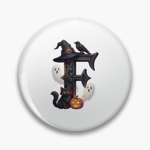 Item preview, Halloween Gothic Letter F Spooky Witch Monogram designed and sold by Mido-artister.