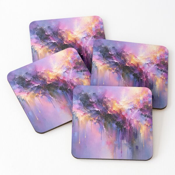 Item preview, Celestial Euphoria | Vibrant Purple & Gold Impasto Abstract designed and sold by Joey Santiago.
