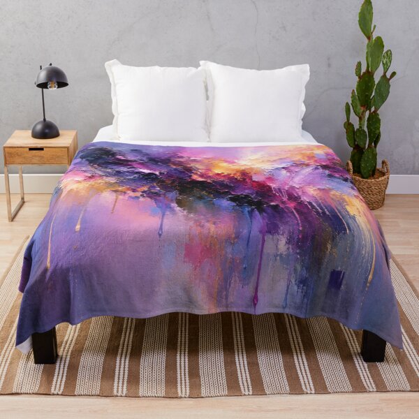 Item preview, Celestial Euphoria | Vibrant Purple & Gold Impasto Abstract designed and sold by Joey Santiago.