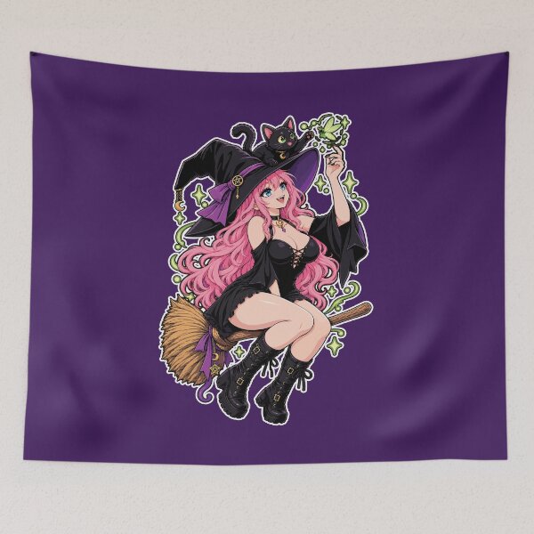 Item preview, Magical Witch Broom Ride designed and sold by GhoulishGraphX.
