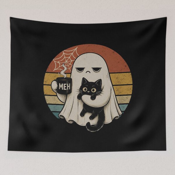 Item preview, Cat - Ghost Cat - Boo-P Ghost Cat - Ghost Cat Halloween - Cute Spooky Ghost - Halloween Black Cat & Ghost designed and sold by Ibrahimott.
