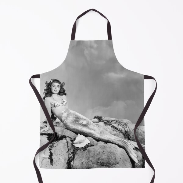 Item preview, Neptune's Other Daughter, Miranda, Princess of the Seas funny vintage black and white photographic art print designed and sold by Astrid Arkhangelsky.