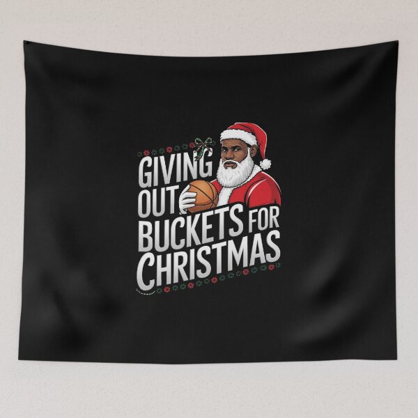 Item preview, Giving Out Buckets For Christmas Basketball Santa Art designed and sold by InGame Basketball.