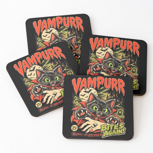 Item preview, Vampurr Bites Again Halloween Vampire Cat Lovers  designed and sold by SenoritaVixyArt.