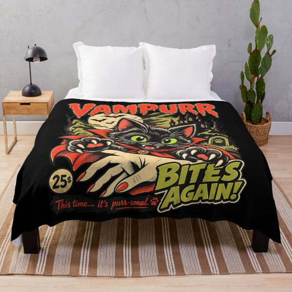 Item preview, Vampurr Bites Again Halloween Vampire Cat Lovers  designed and sold by SenoritaVixyArt.