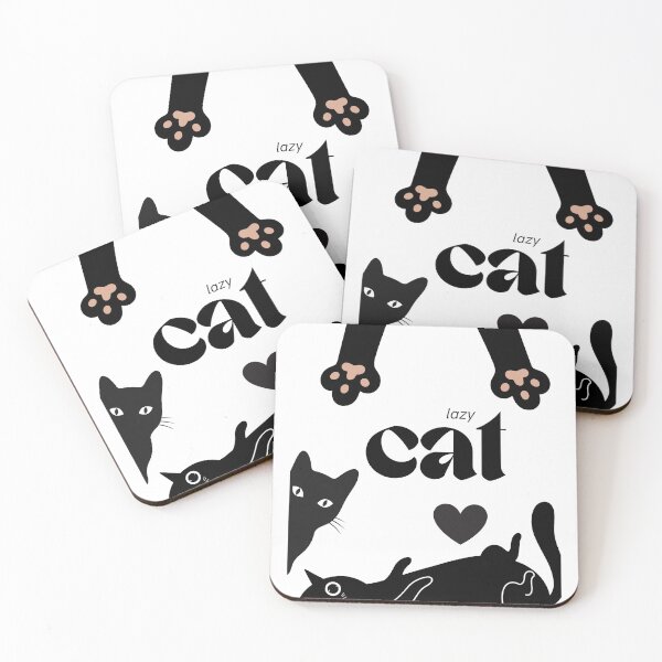 Item preview, Lazy cat silhouette cute black cat ıllustration designed and sold by esmadesigns.