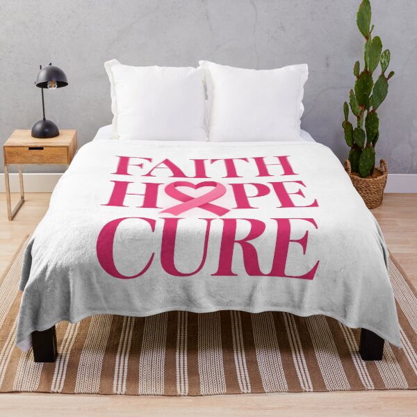 Item preview, Faith Hope Cure Pink Ribbon Breast Cancer Heart designed and sold by UniversPlant | Blooming with Hope.
