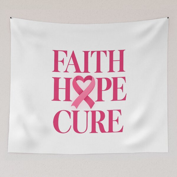 Item preview, Faith Hope Cure Pink Ribbon Breast Cancer Heart designed and sold by UniversPlant | Blooming with Hope.