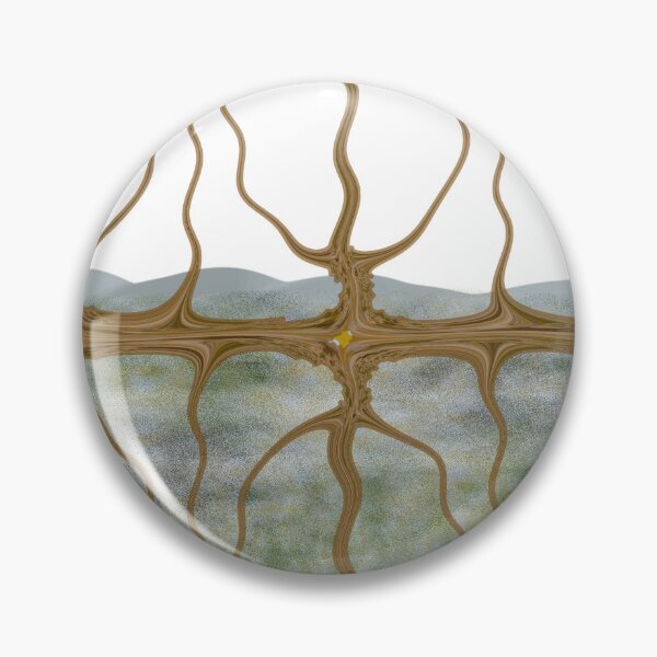 Item preview, Wavy Brown Roots Fence Moss Lake Landscape designed and sold by MigWhimsy.