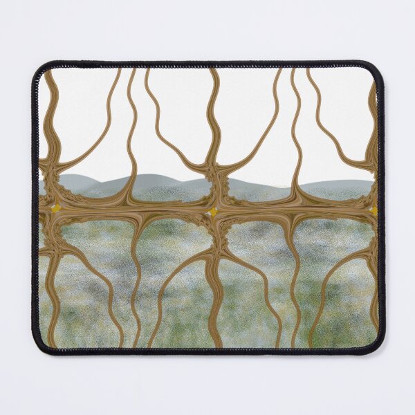 Item preview, Wavy Brown Roots Fence Moss Lake Landscape designed and sold by MigWhimsy.