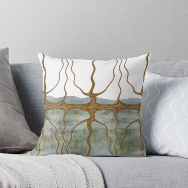 Item preview, Wavy Brown Roots Fence Moss Lake Landscape designed and sold by MigWhimsy.