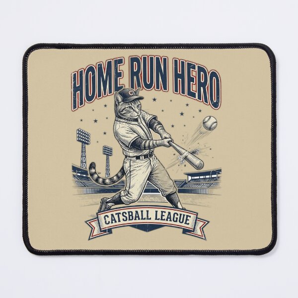 Item preview, Home Run Hero Funny Baseball Cat designed and sold by FurRealStudioCo.