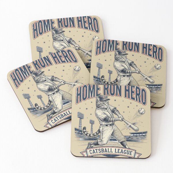 Item preview, Home Run Hero Funny Baseball Cat designed and sold by FurRealStudioCo.