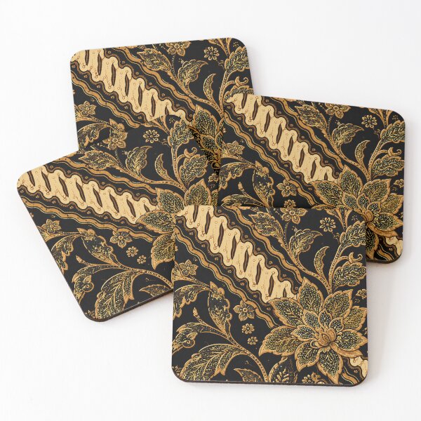 Item preview, Golden Batik Floral Phone Case | Elegant Indonesian Batik Pattern | Black and Gold Exotic Flower Design designed and sold by maseno.