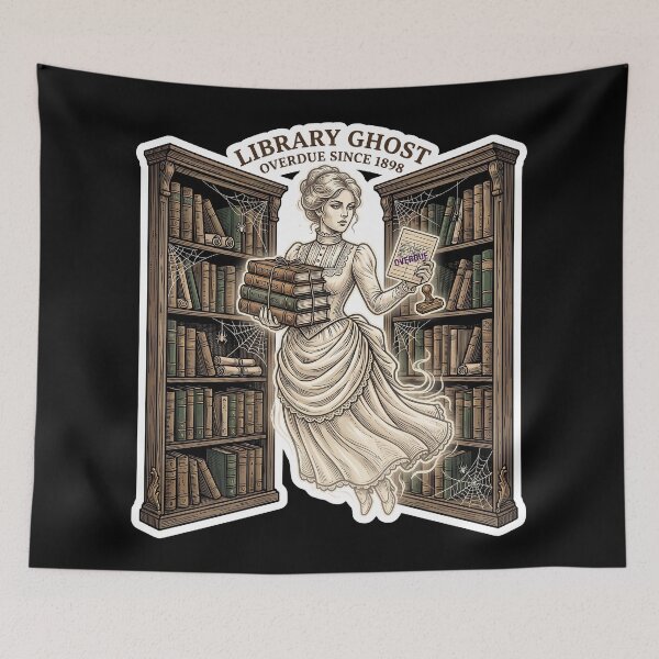 Item preview, Library Ghost, Overdue Since 1898 — Dark Academia designed and sold by TheCalmEdit.