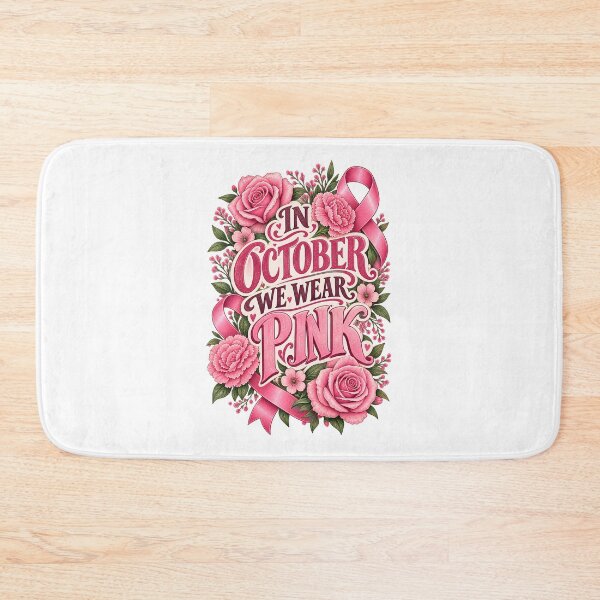 Item preview, In October We Wear Pink Ribbon Breast Cancer Awareness designed and sold by UniversPlant | Blooming with Hope.