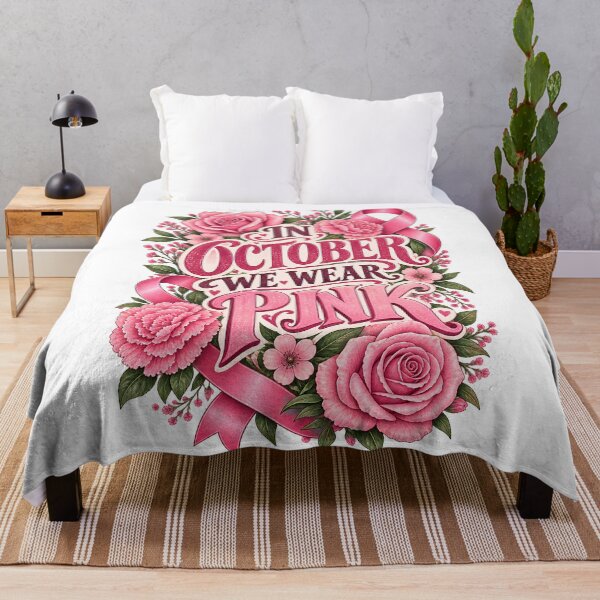 Item preview, In October We Wear Pink Ribbon Breast Cancer Awareness designed and sold by UniversPlant | Blooming with Hope.